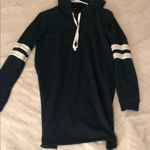 Dark teal hoodie sweater dress